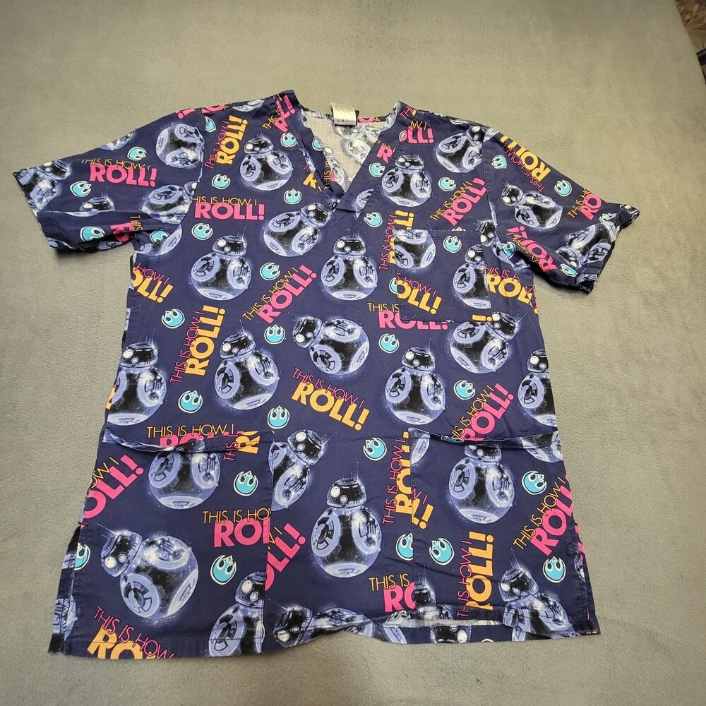 Star Wars Scrubs‎ Shirt Womens S Thats How I Roll BB8 Nursing Medical